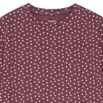 Birkholm Peplum Rib Bluse Bordeaux Lilla & Baby Lyserød